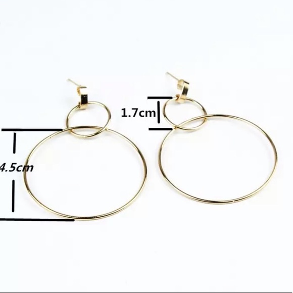 ♡ Double Circle Hoop Earrings - Picture 5 of 8
